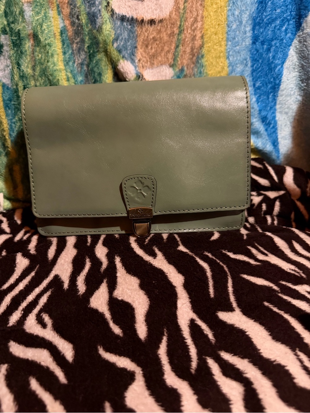 Patricia Nash Olive Green Leather Crossbody Bag